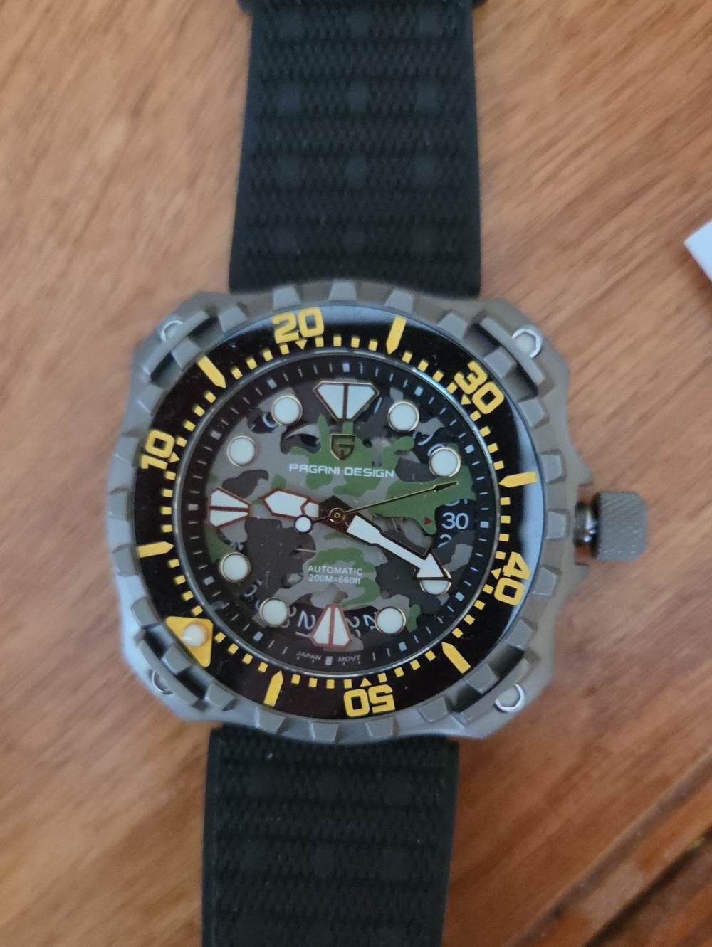 Pagani Design Camouflage Automatic Dive Watch - Green & Black